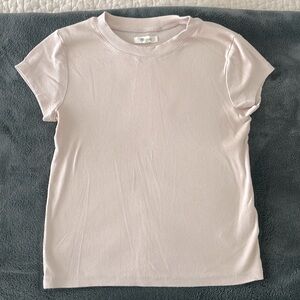 Madewell Supima Cotton Ribbed Tan T-Shirt small